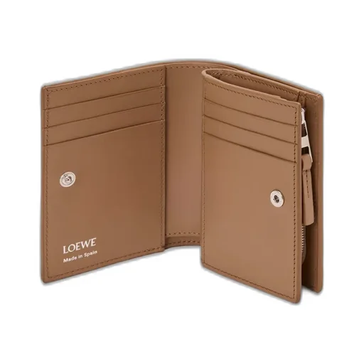 Duet Compact Wallet In Smooth And Grained Calfskin