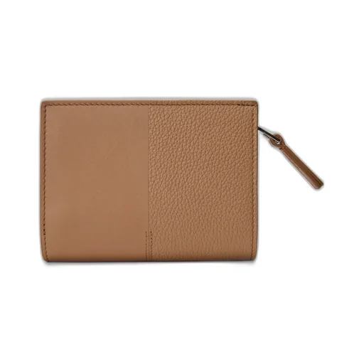 Duet Compact Wallet In Smooth And Grained Calfskin