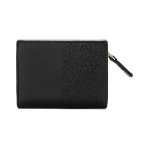 Duet Compact Wallet In Smooth And Grained Calfskin