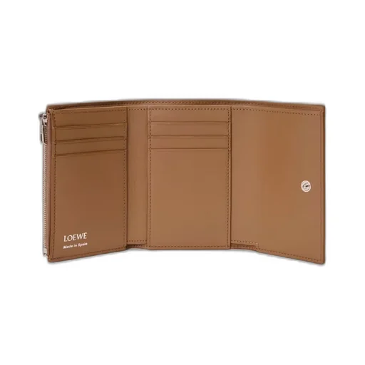 Small Vertical Wallet In Smooth And Grained Calfskin