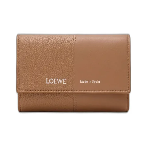 Small Vertical Wallet In Smooth And Grained Calfskin