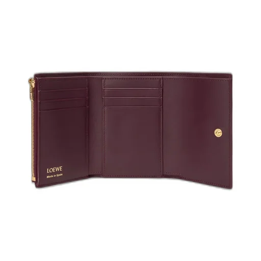 Small Vertical Wallet In Smooth And Grained Calfskin