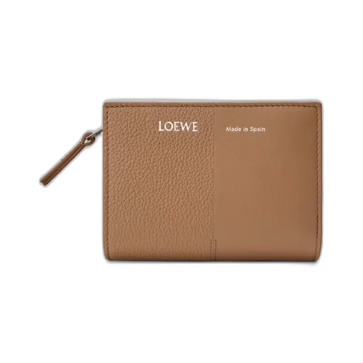 Duet Compact Wallet In Smooth And Grained Calfskin