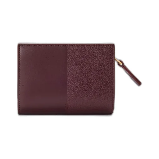 Duet Compact Wallet In Smooth And Grained Calfskin