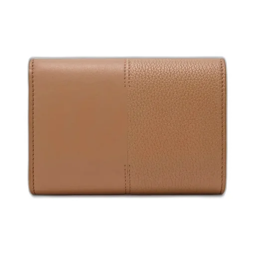 Small Vertical Wallet In Smooth And Grained Calfskin