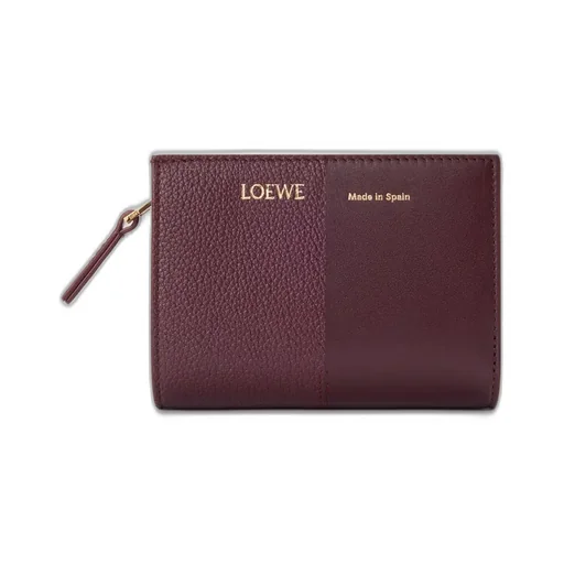 Duet Compact Wallet In Smooth And Grained Calfskin