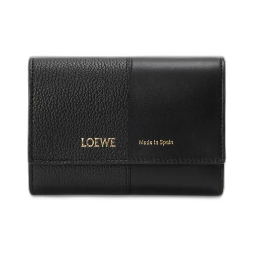Small Vertical Wallet In Smooth And Grained Calfskin