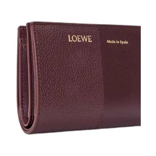Duet Compact Wallet In Smooth And Grained Calfskin