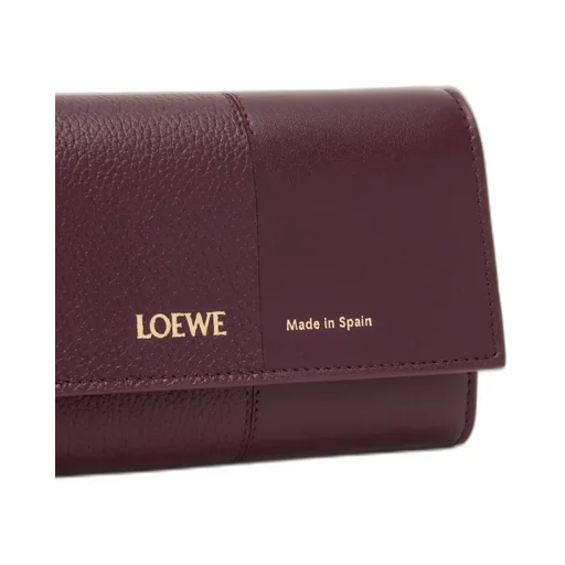 Small Vertical Wallet In Smooth And Grained Calfskin