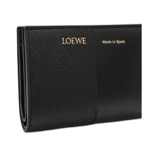Duet Compact Wallet In Smooth And Grained Calfskin