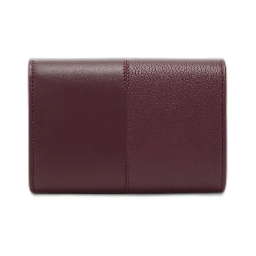 Small Vertical Wallet In Smooth And Grained Calfskin