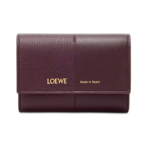 Small Vertical Wallet In Smooth And Grained Calfskin
