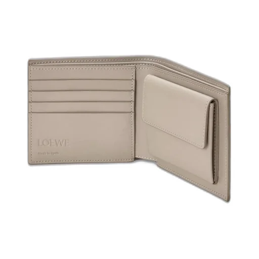 Bifold Coin Wallet In Soft Grained Calfskin