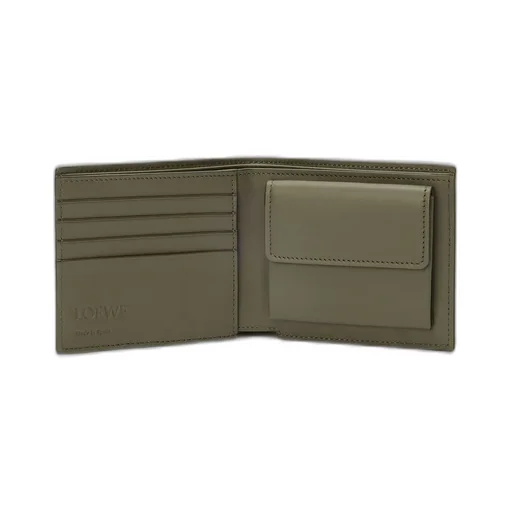 Bifold Coin Wallet In Soft Grained Calfskin