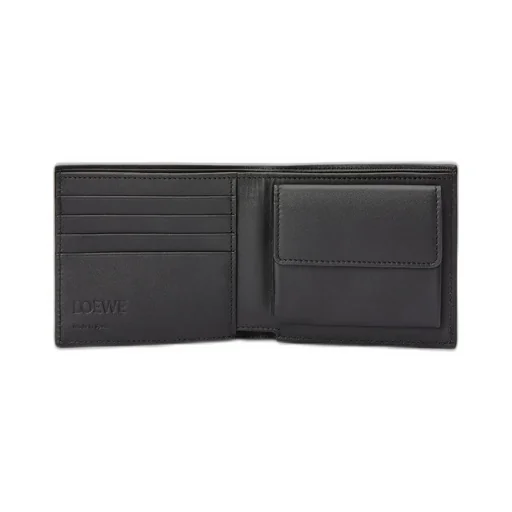 Bifold Coin Wallet In Soft Grained Calfskin