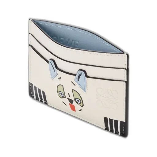 Futurist Cat Plain Cardholder In Classic Calfskin