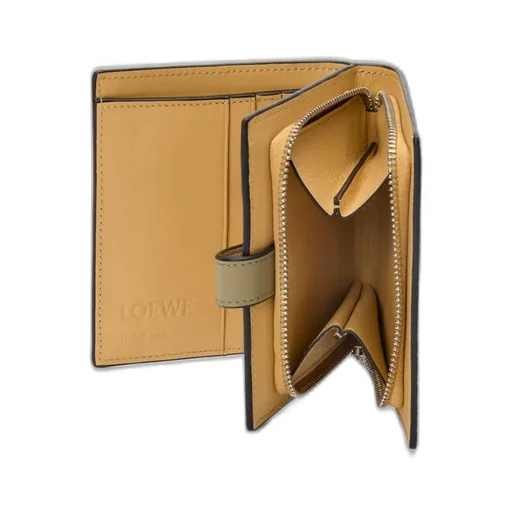 Compact Zip Wallet In Soft Grained Calfskin