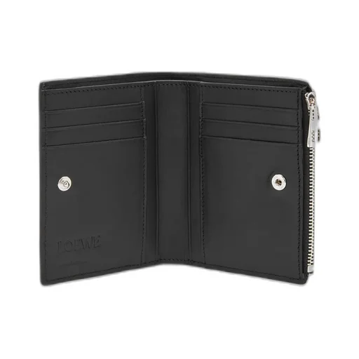 Slim Compact Wallet In Soft Grained Calfskin
