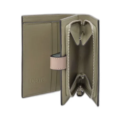 Compact Zip Wallet In Soft Grained Calfskin