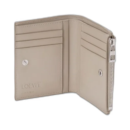 Slim Compact Wallet In Soft Grained Calfskin