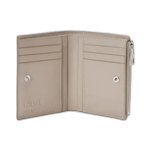 Slim Compact Wallet In Soft Grained Calfskin