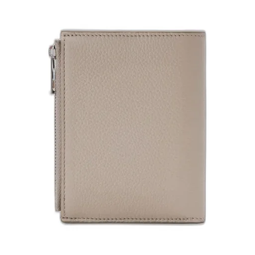 Slim Compact Wallet In Soft Grained Calfskin