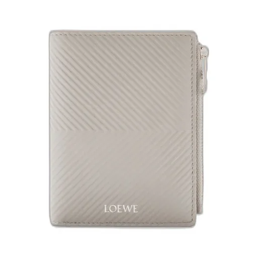 Slim Compact Walllet In Textured Classic Calfskin