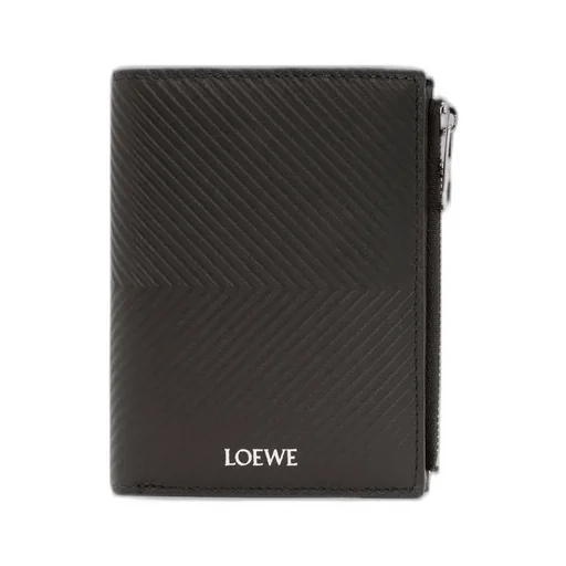 Slim Compact Walllet In Textured Classic Calfskin