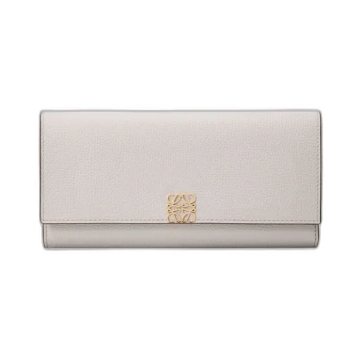 Anagram Continental Wallet In Pebble Grained Calfskin