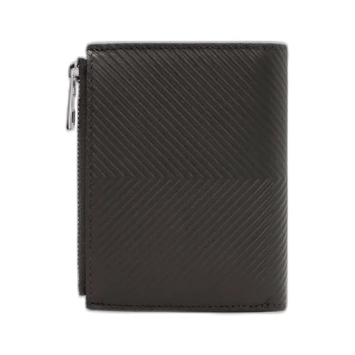 Slim Compact Walllet In Textured Classic Calfskin