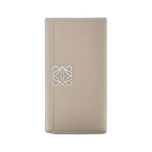 Anagram Key Case In Pebble Grained Calfskin
