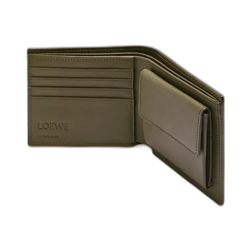 Bifold Coin Wallet In Textured Classic Calfskin