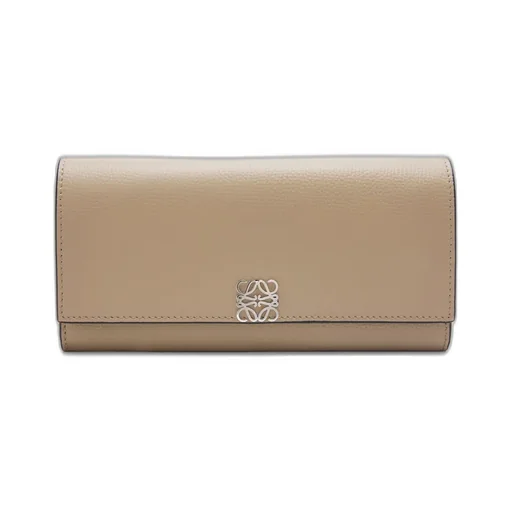 Anagram Continental Wallet In Pebble Grained Calfskin