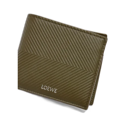 Bifold Coin Wallet In Textured Classic Calfskin