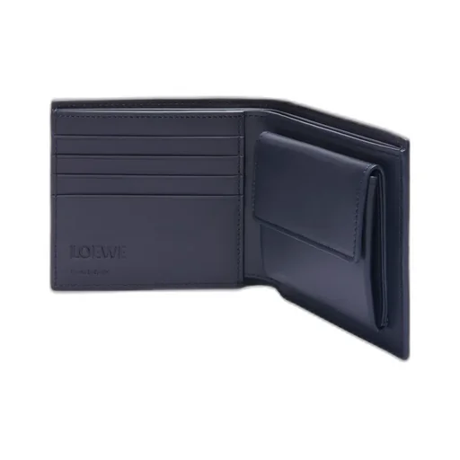 Bifold Coin Wallet In Textured Classic Calfskin