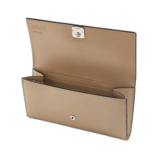 Anagram Continental Wallet In Pebble Grained Calfskin