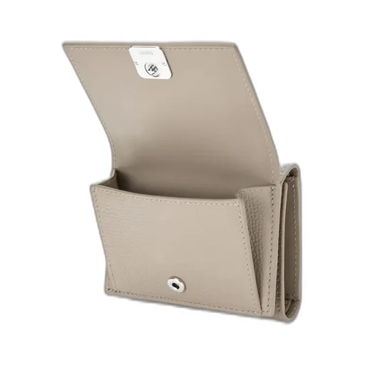 Anagram Trifold Wallet In Pebble Grained Calfskin