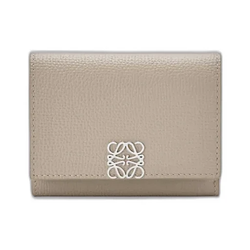 Anagram Trifold Wallet In Pebble Grained Calfskin