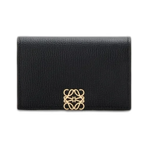Anagram Business Cardholder In Pebble Grained Calfskin