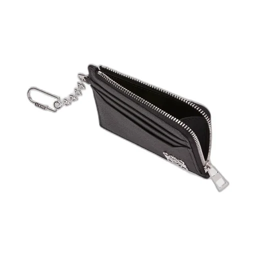 Anagram Square Coin Cardholder In Pebble Grained Calfskin