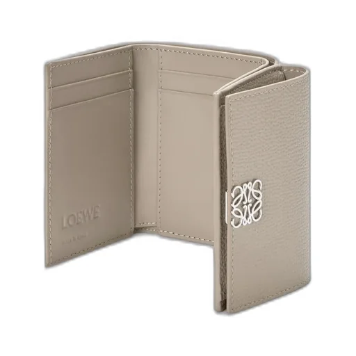 Anagram Trifold Wallet In Pebble Grained Calfskin