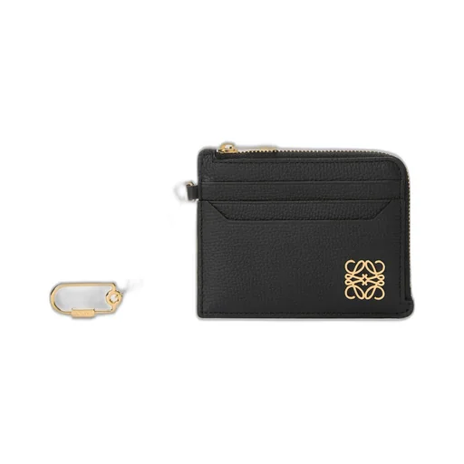 Anagram Square Coin Cardholder In Pebble Grained Calfskin