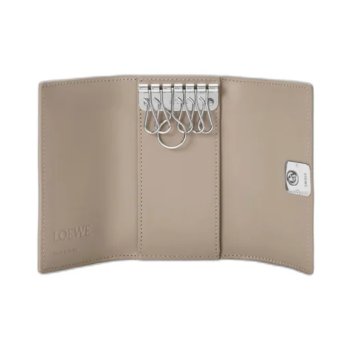Anagram Key Case In Pebble Grained Calfskin
