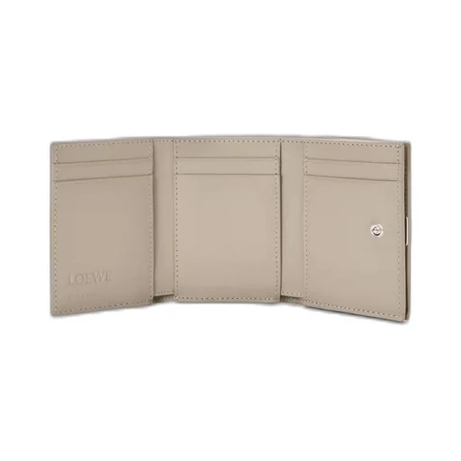 Anagram Trifold Wallet In Pebble Grained Calfskin