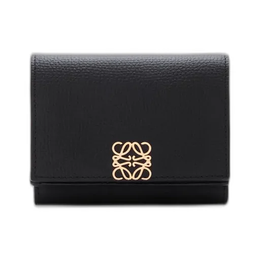 Anagram Trifold Wallet In Pebble Grained Calfskin