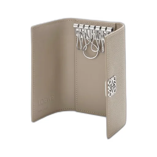 Anagram Key Case In Pebble Grained Calfskin