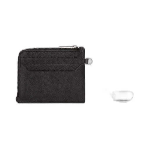 Anagram Square Coin Cardholder In Pebble Grained Calfskin