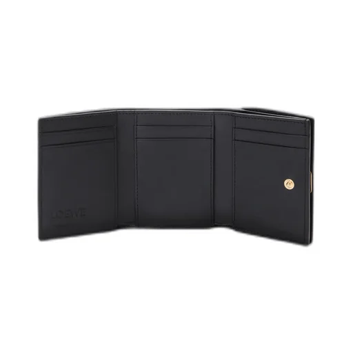 Anagram Trifold Wallet In Pebble Grained Calfskin