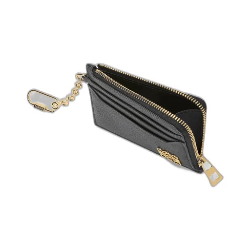 Anagram Square Coin Cardholder In Pebble Grained Calfskin