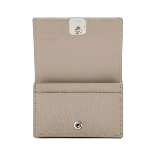 Anagram Business Cardholder In Pebble Grained Calfskin